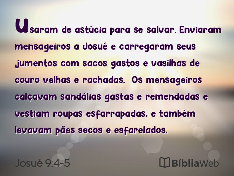 Josué 9:4-5 em imagem para compartilhar