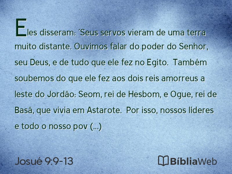 Josué 9:9-13 em imagem para compartilhar