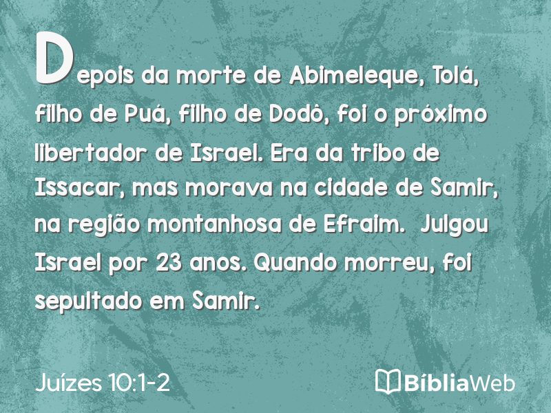 Juízes 10:1-2 em imagem para compartilhar