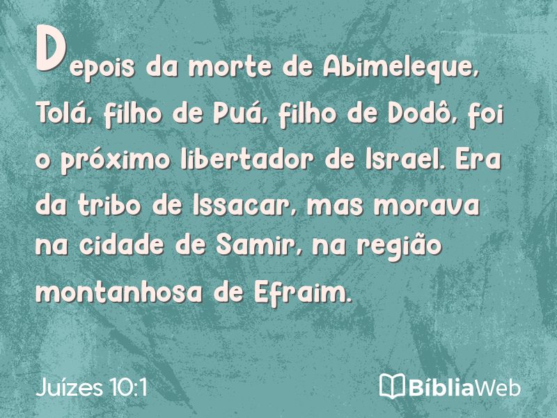 Juízes 10:1 em imagem para compartilhar