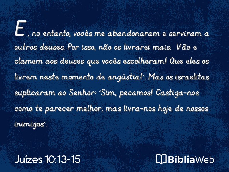 Juízes 10:13-15 em imagem para compartilhar