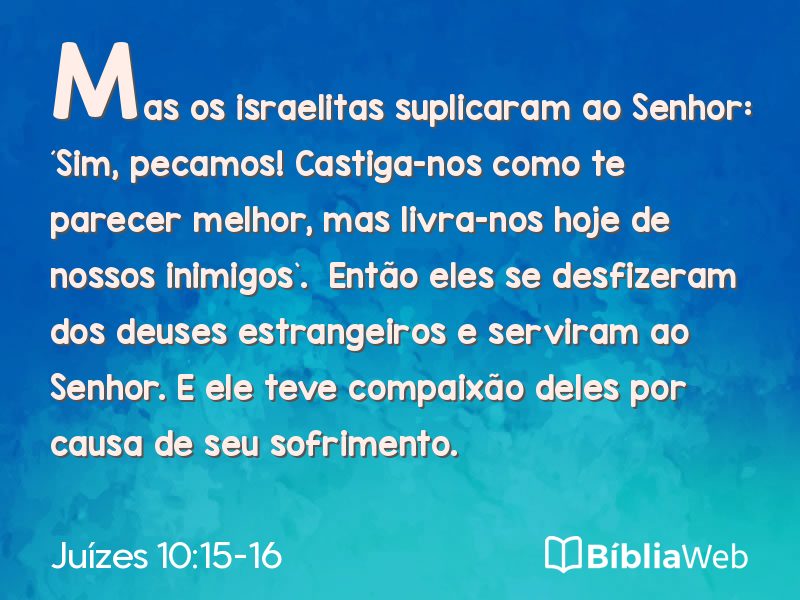 Juízes 10:15-16 em imagem para compartilhar
