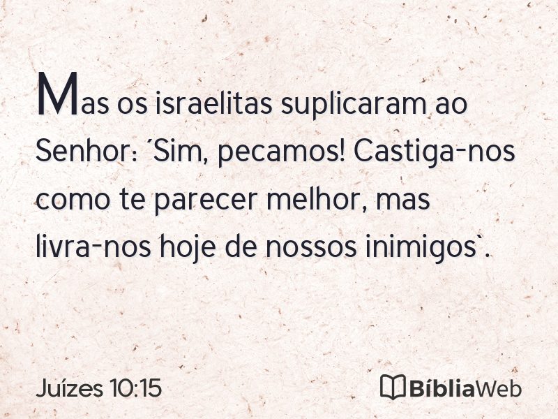 Juízes 10:15 em imagem para compartilhar