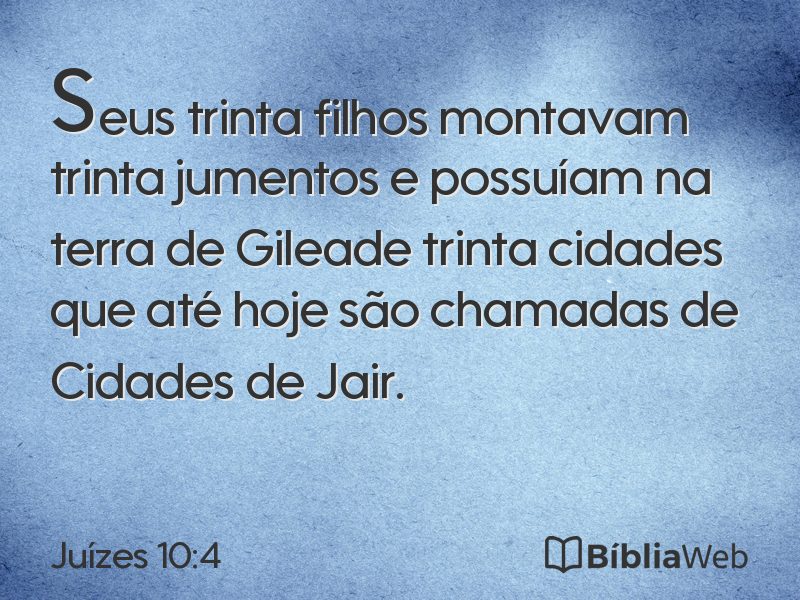 Juízes 10:4 em imagem para compartilhar