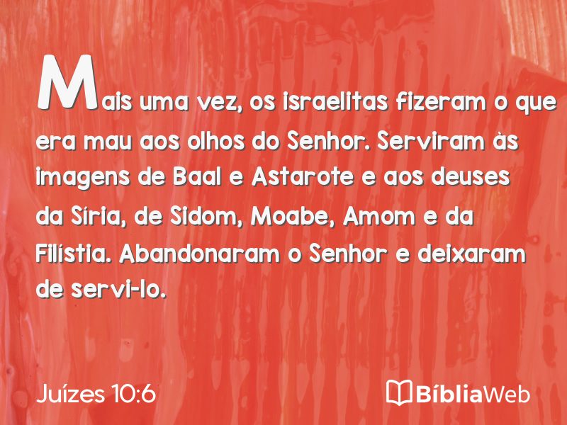 Juízes 10:6 em imagem para compartilhar