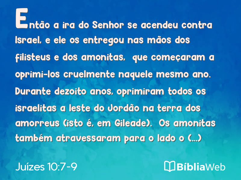 Juízes 10:7-9 em imagem para compartilhar