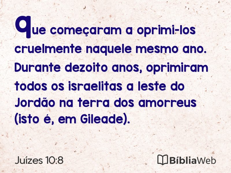 Juízes 10:8 em imagem para compartilhar