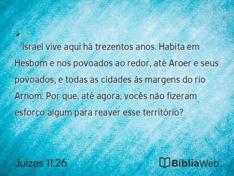 Juízes 11:26 em imagem para compartilhar