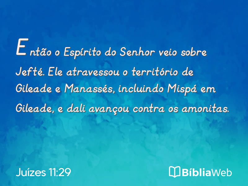 Juízes 11:29 em imagem para compartilhar