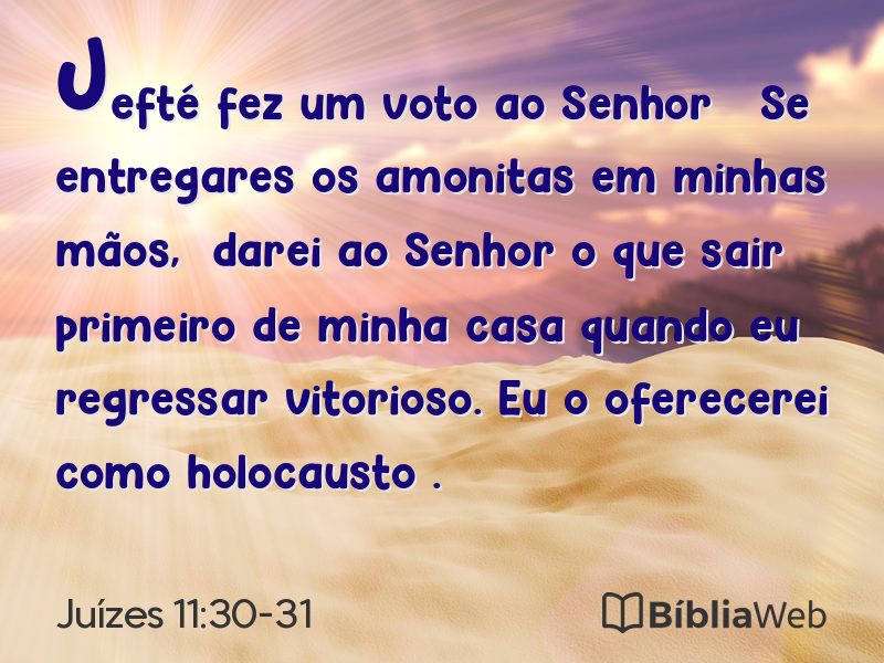 Juízes 11:30-31 em imagem para compartilhar