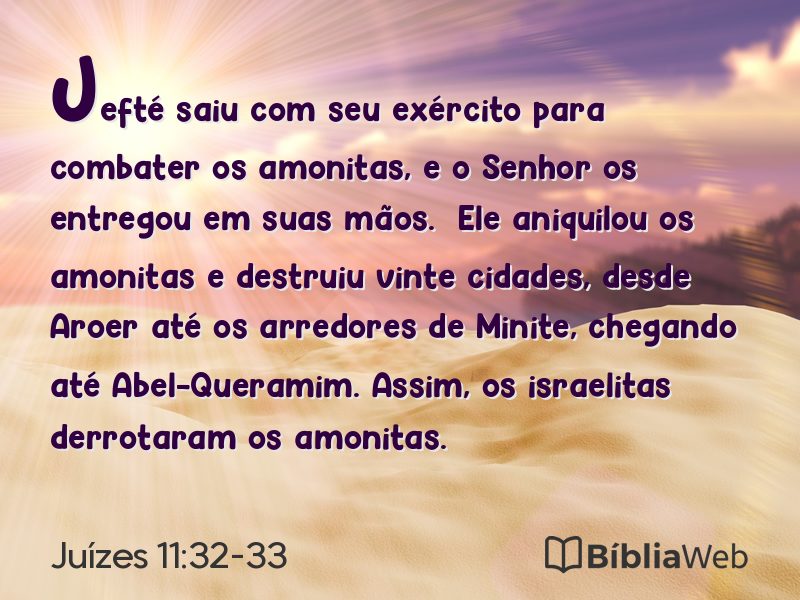 Juízes 11:32-33 em imagem para compartilhar