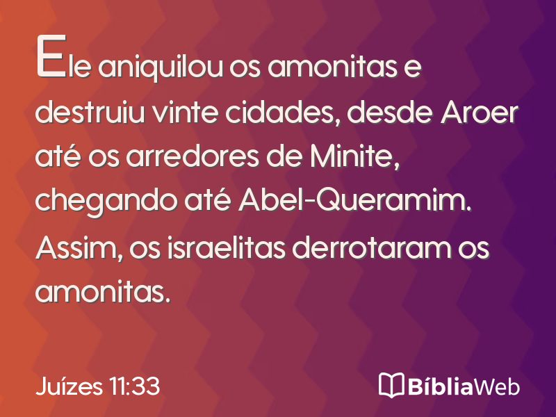 Juízes 11:33 em imagem para compartilhar
