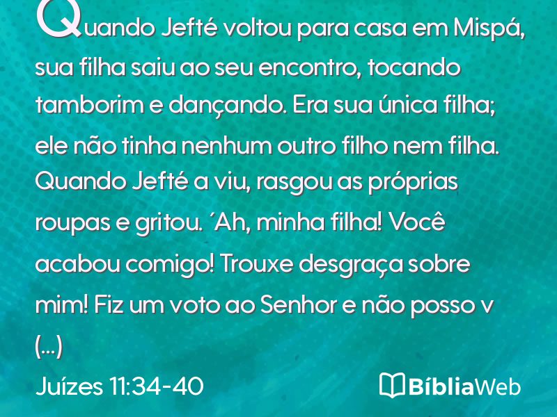 Juízes 11:34-40 em imagem para compartilhar