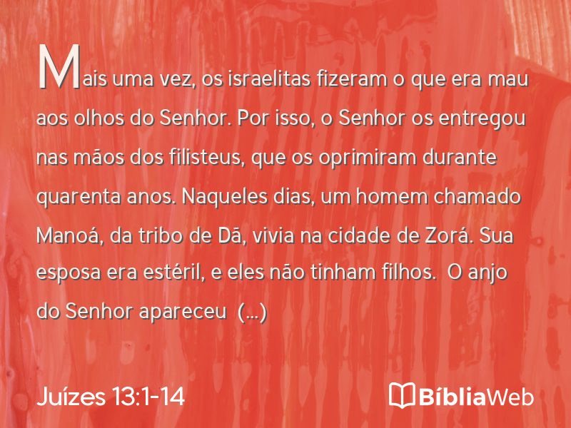 Juízes 13:1-14 em imagem para compartilhar