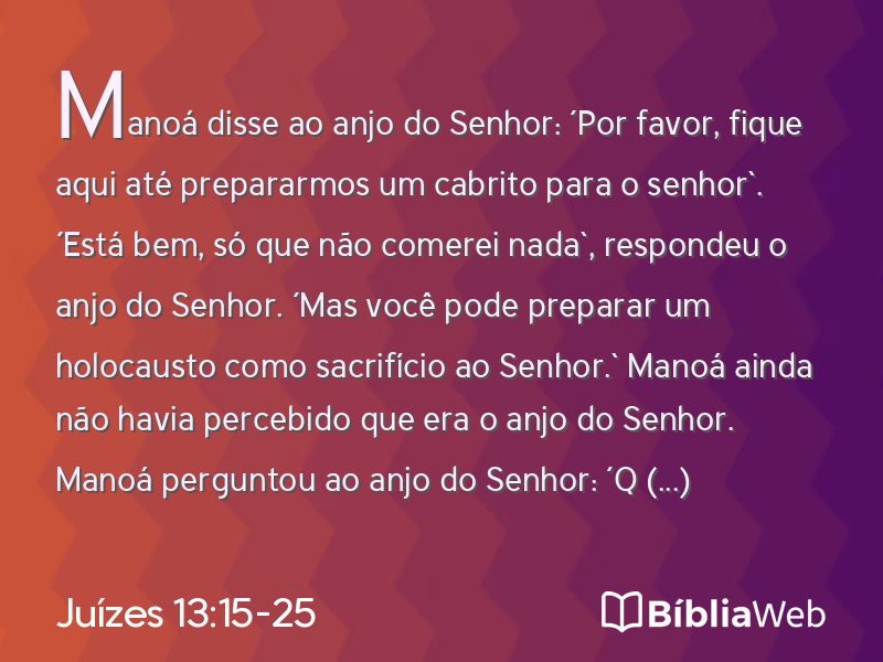 Juízes 13:15-25 em imagem para compartilhar
