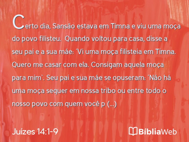 Juízes 14:1-9 em imagem para compartilhar