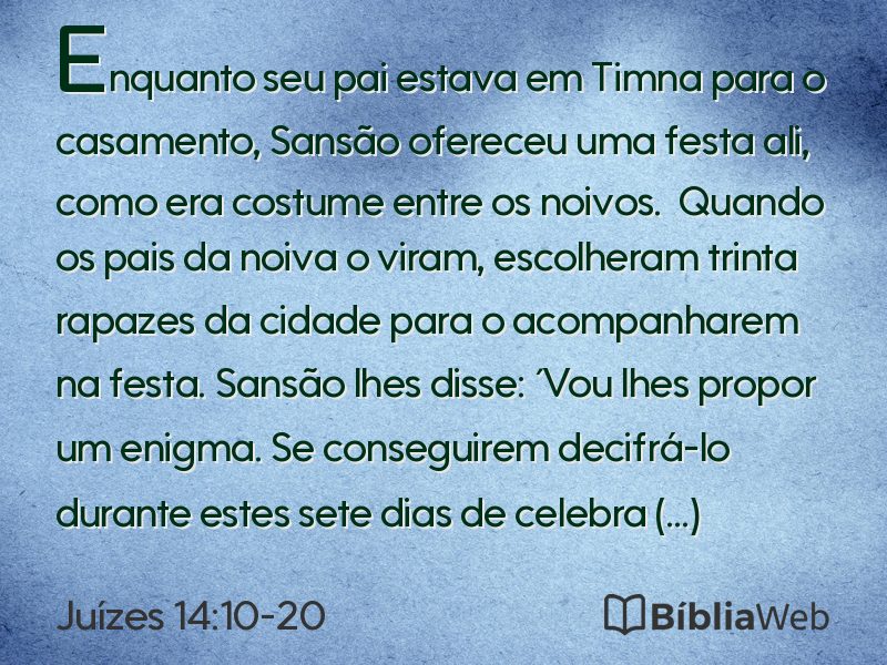 Juízes 14:10-20 em imagem para compartilhar