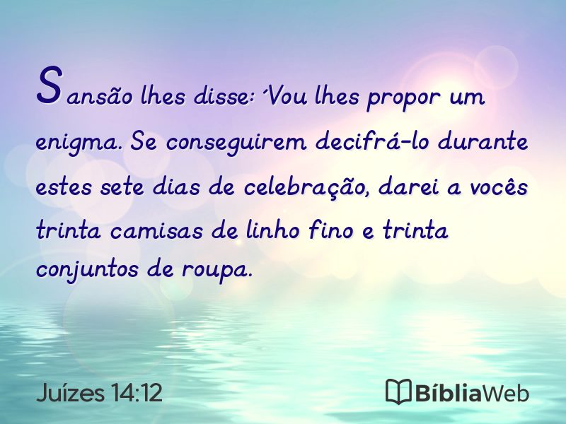 Juízes 14:12 em imagem para compartilhar