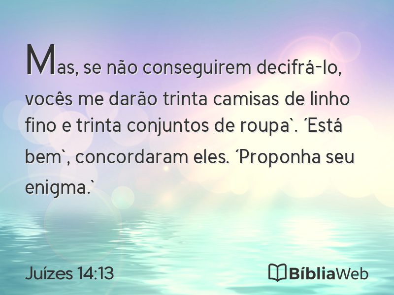 Juízes 14:13 em imagem para compartilhar