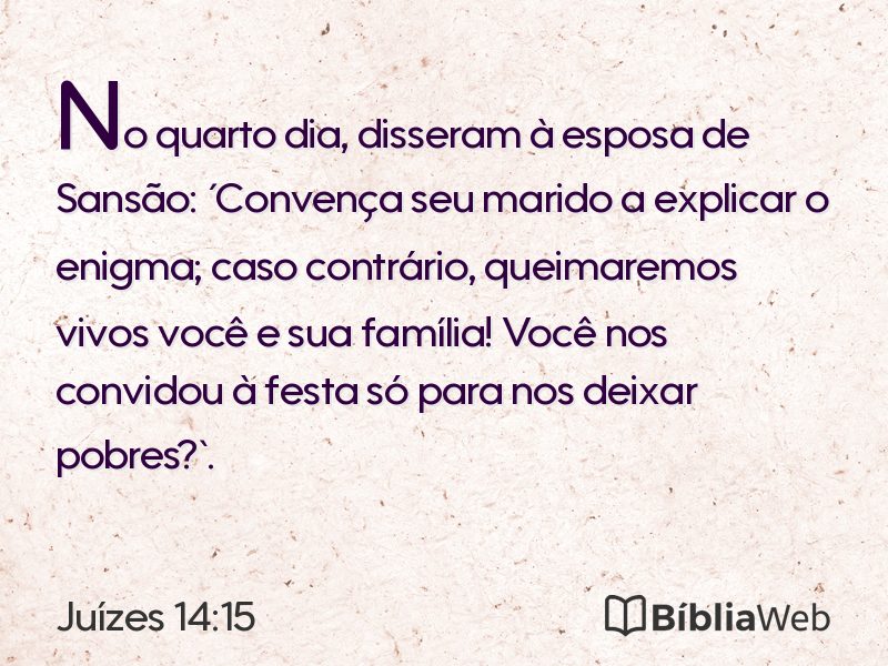 Juízes 14:15 em imagem para compartilhar