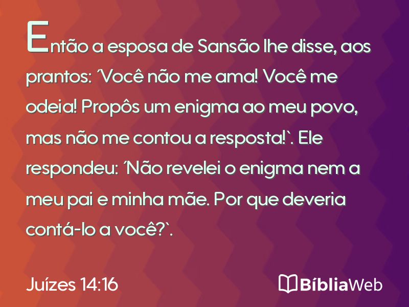 Juízes 14:16 em imagem para compartilhar