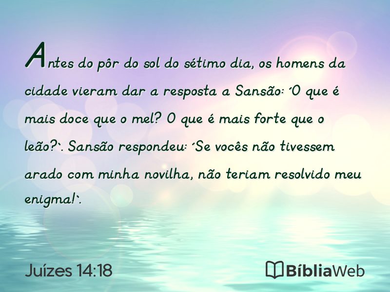 Juízes 14:18 em imagem para compartilhar