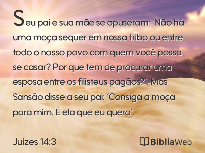 Juízes 14:3 em imagem para compartilhar