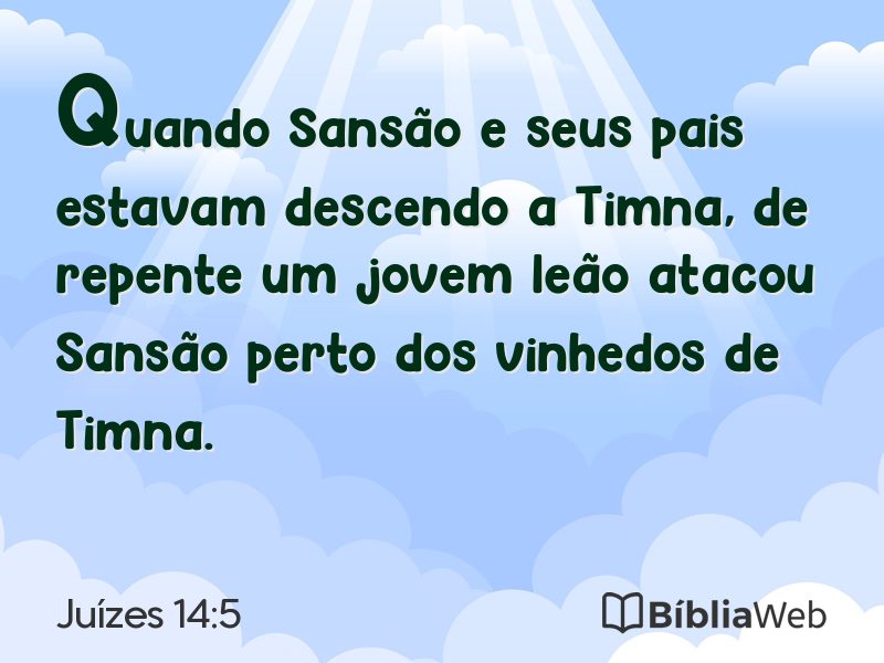 Juízes 14:5 em imagem para compartilhar