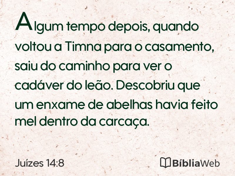 Juízes 14:8 em imagem para compartilhar