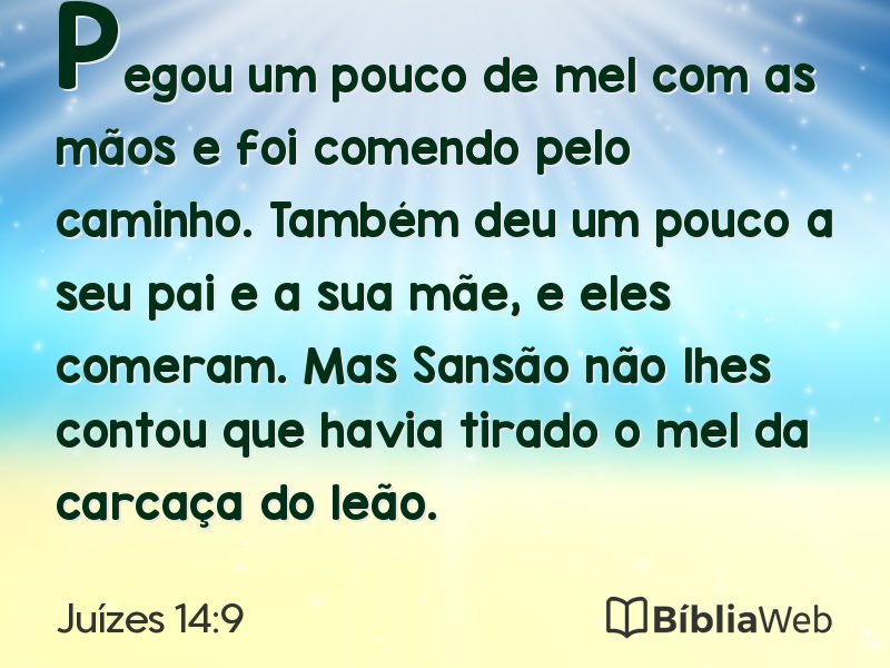 Juízes 14:9 em imagem para compartilhar