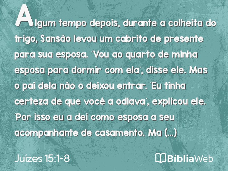 Juízes 15:1-8 em imagem para compartilhar