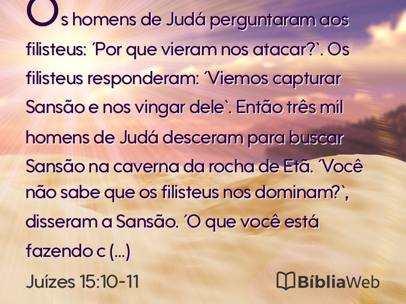 Juízes 15:10-11 em imagem para compartilhar