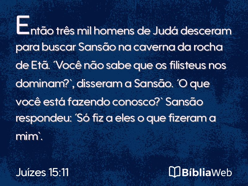 Juízes 15:11 em imagem para compartilhar