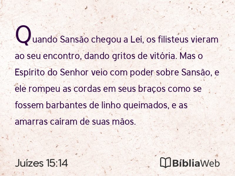 Juízes 15:14 em imagem para compartilhar