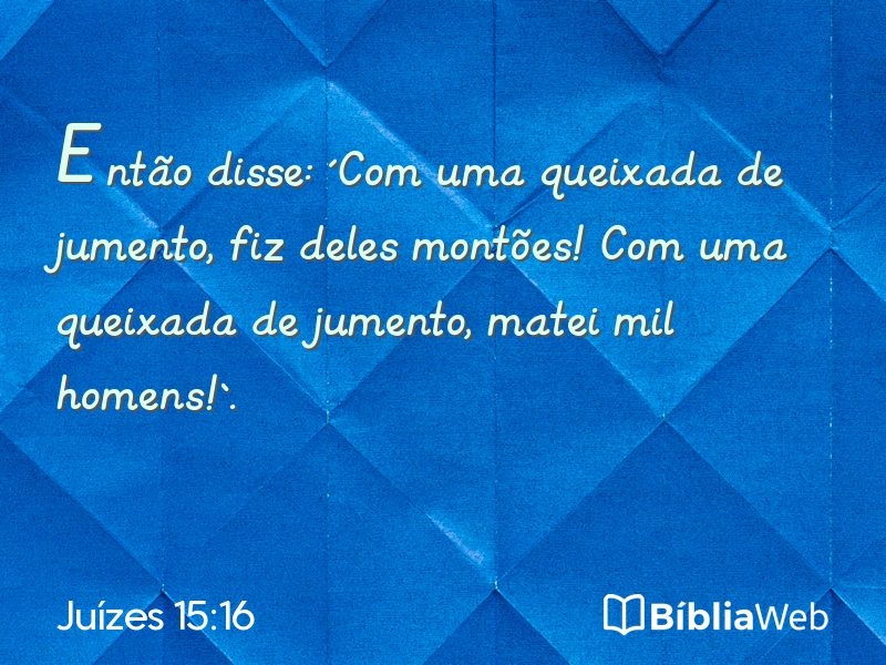 Juízes 15:16 em imagem para compartilhar