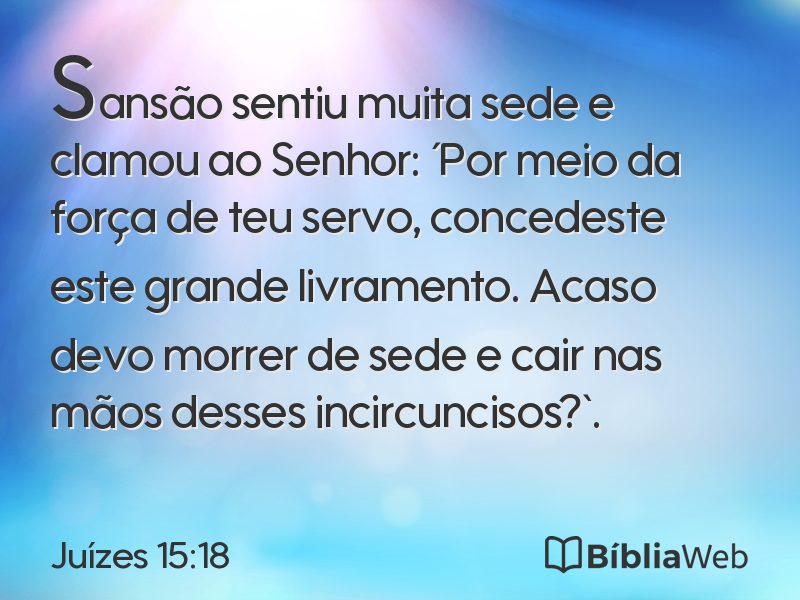 Juízes 15:18 em imagem para compartilhar