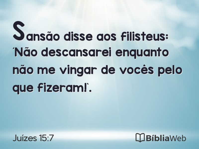 Juízes 15:7 em imagem para compartilhar