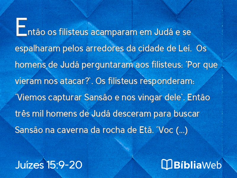 Juízes 15:9-20 em imagem para compartilhar