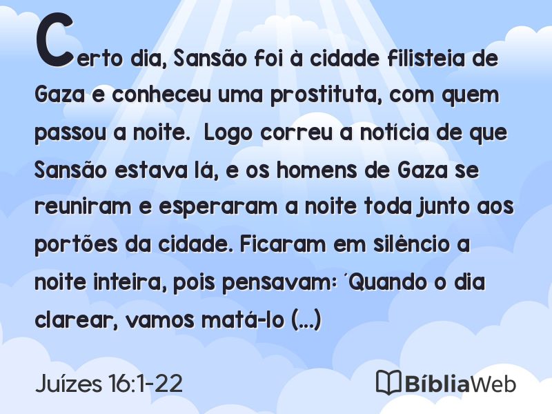 Juízes 16:1-22 em imagem para compartilhar