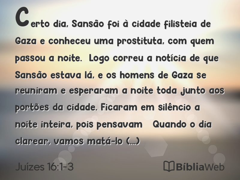 Juízes 16:1-3 em imagem para compartilhar
