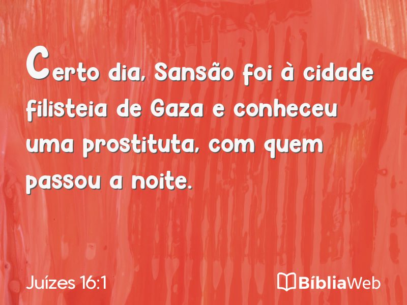 Juízes 16:1 em imagem para compartilhar