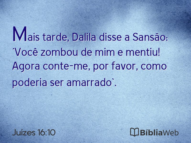 Juízes 16:10 em imagem para compartilhar