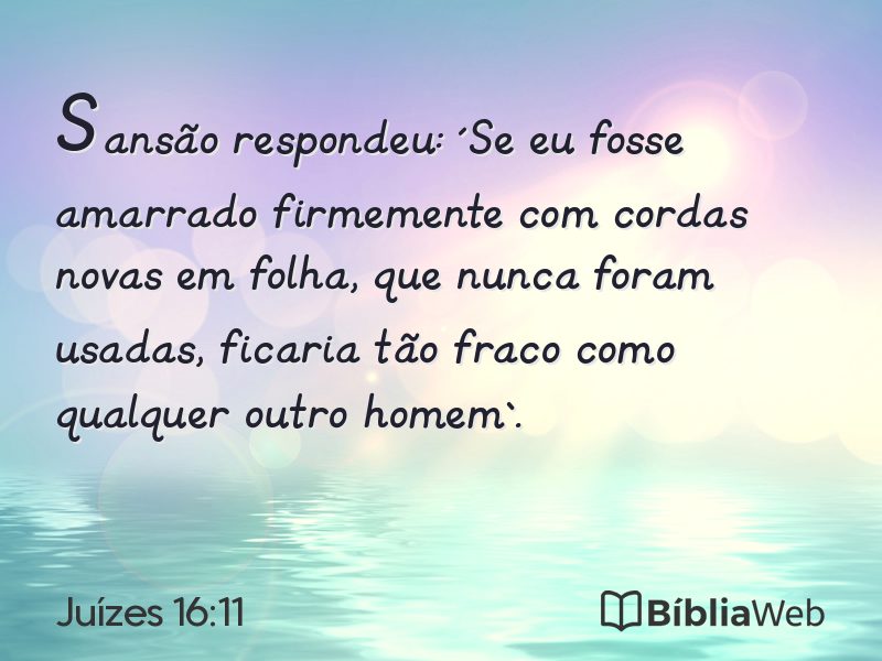 Juízes 16:11 em imagem para compartilhar