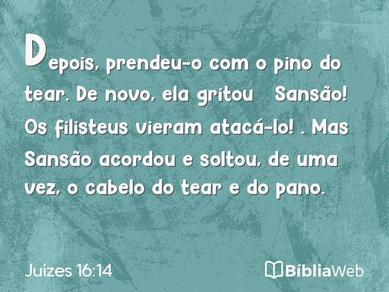 Juízes 16:14 em imagem para compartilhar