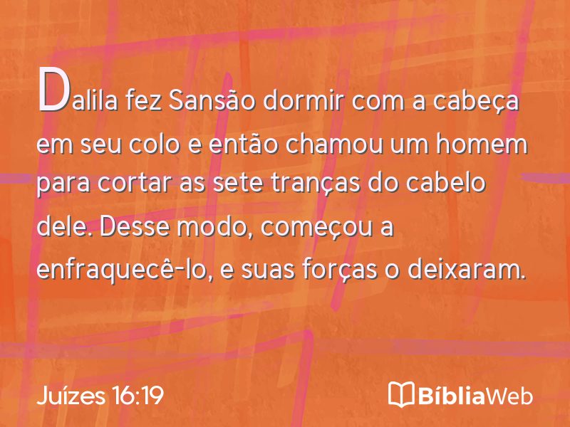 Juízes 16:19 em imagem para compartilhar