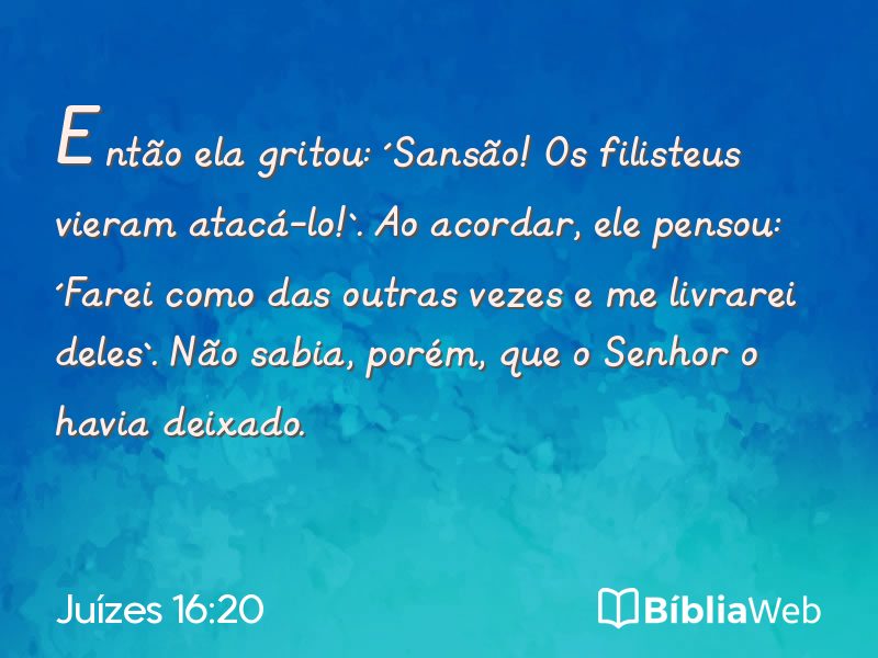 Juízes 16:20 em imagem para compartilhar