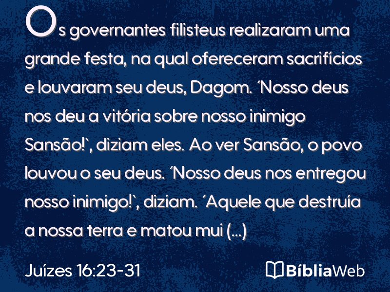 Juízes 16:23-31 em imagem para compartilhar