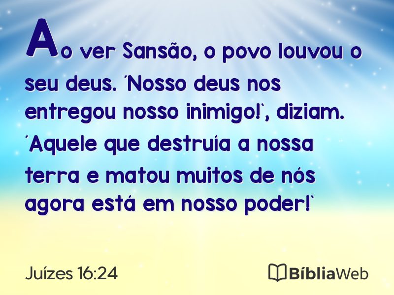 Juízes 16:24 em imagem para compartilhar