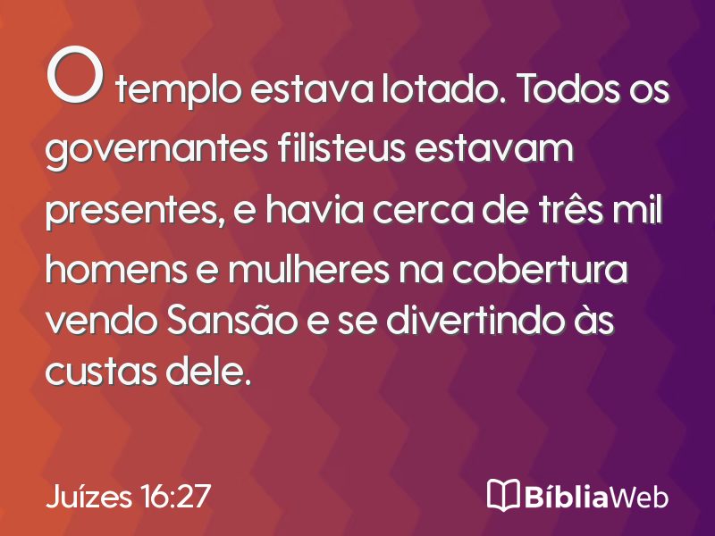 Juízes 16:27 em imagem para compartilhar