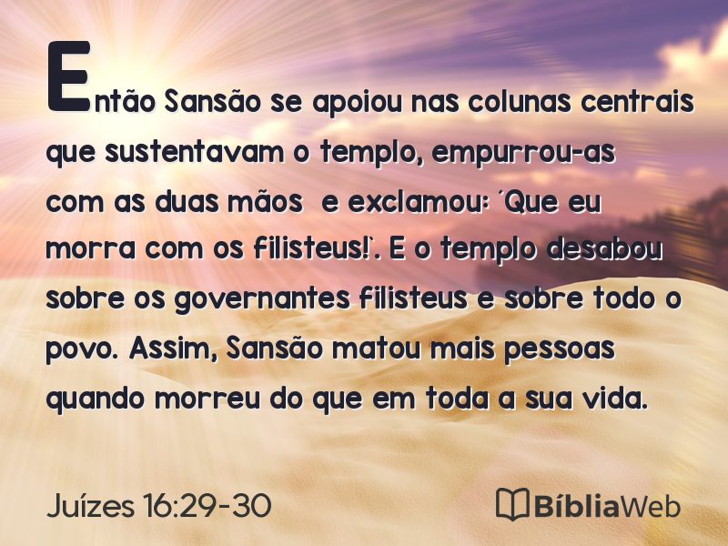 Juízes 16:29-30 em imagem para compartilhar